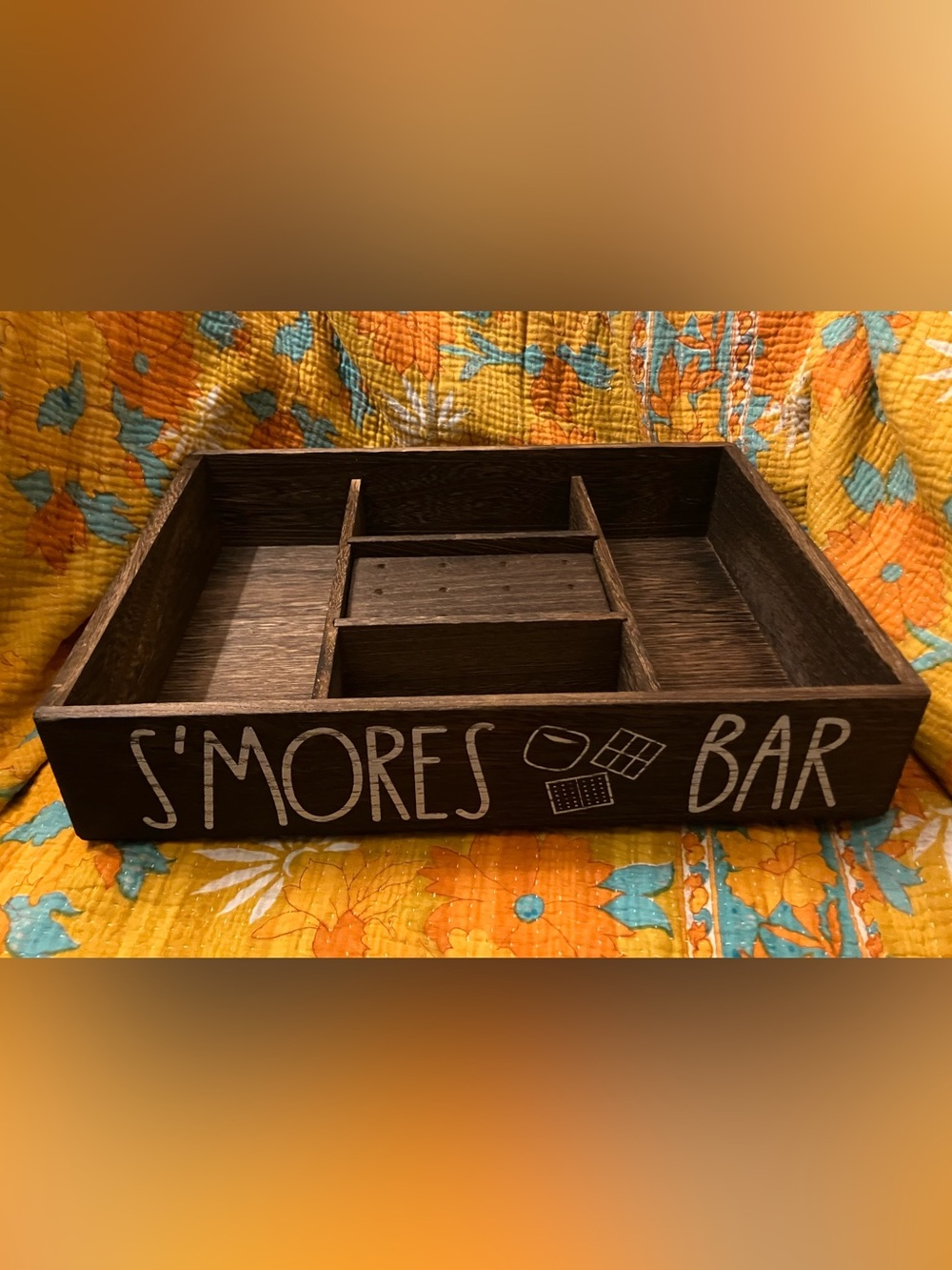 Wooden S'mores Bar Tray Organizer/ Caddy
